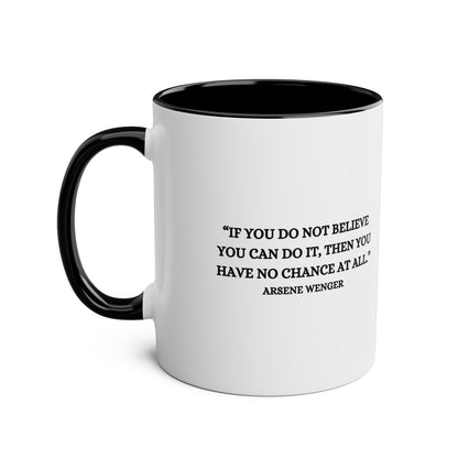 Mug Arsene Wenger with motivation quote