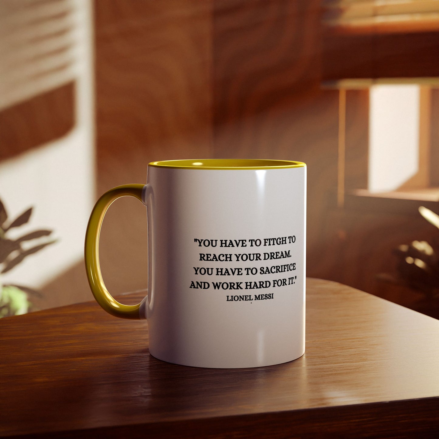 Mug Lionel Messi with motivation quote