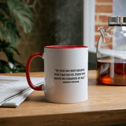 Mug Arsene Wenger with motivation quote