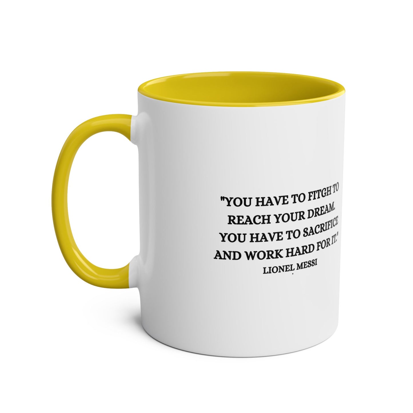 Mug Lionel Messi with motivation quote