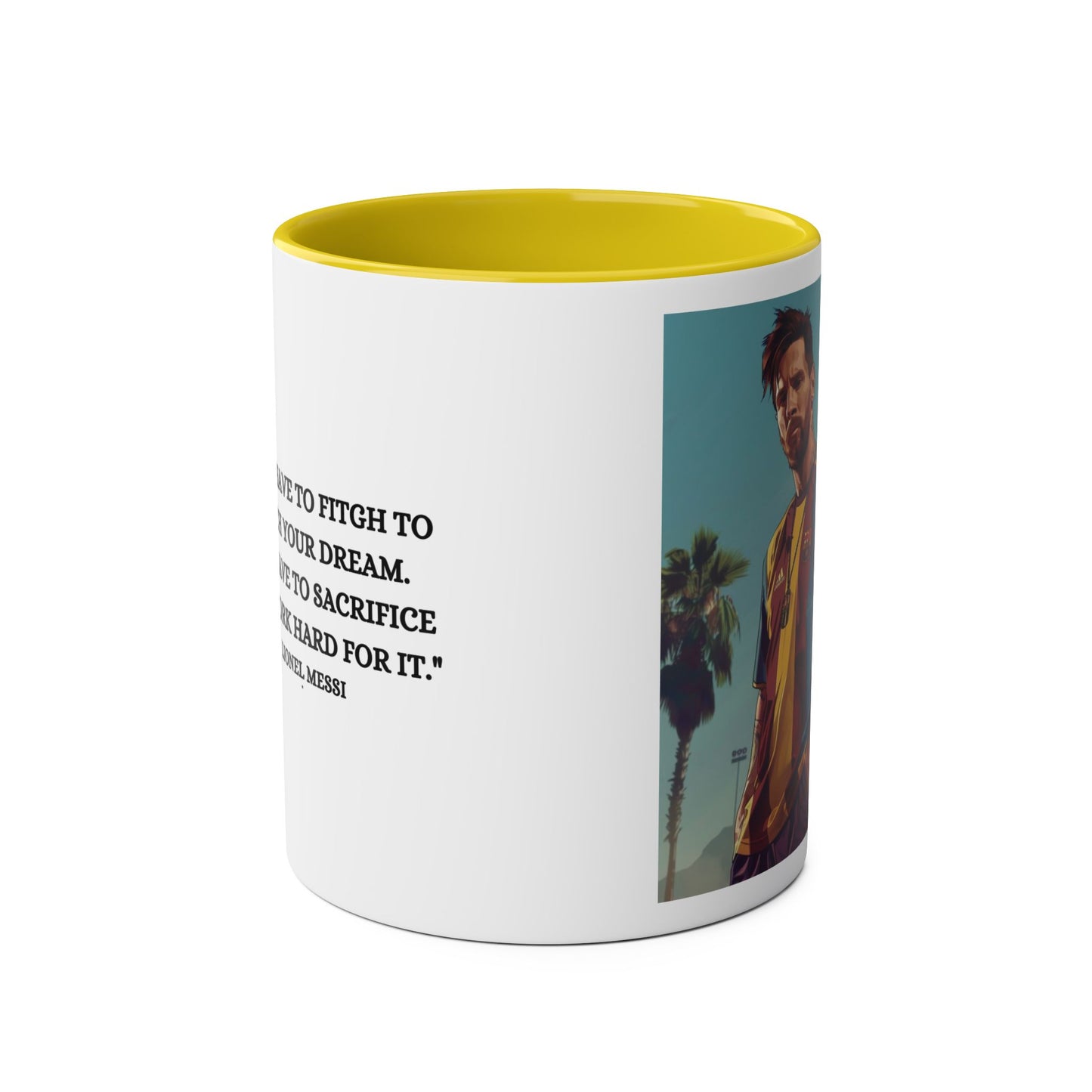 Mug Lionel Messi with motivation quote