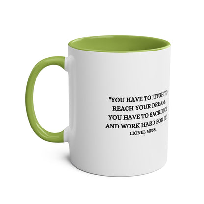 Mug Lionel Messi with motivation quote