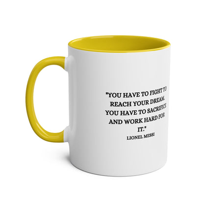 Mug Lionel Messi with motivation quote