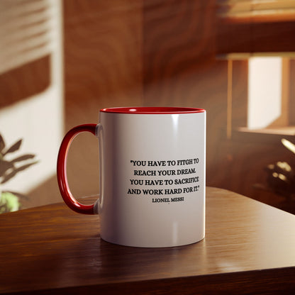 Mug Lionel Messi with motivation quote