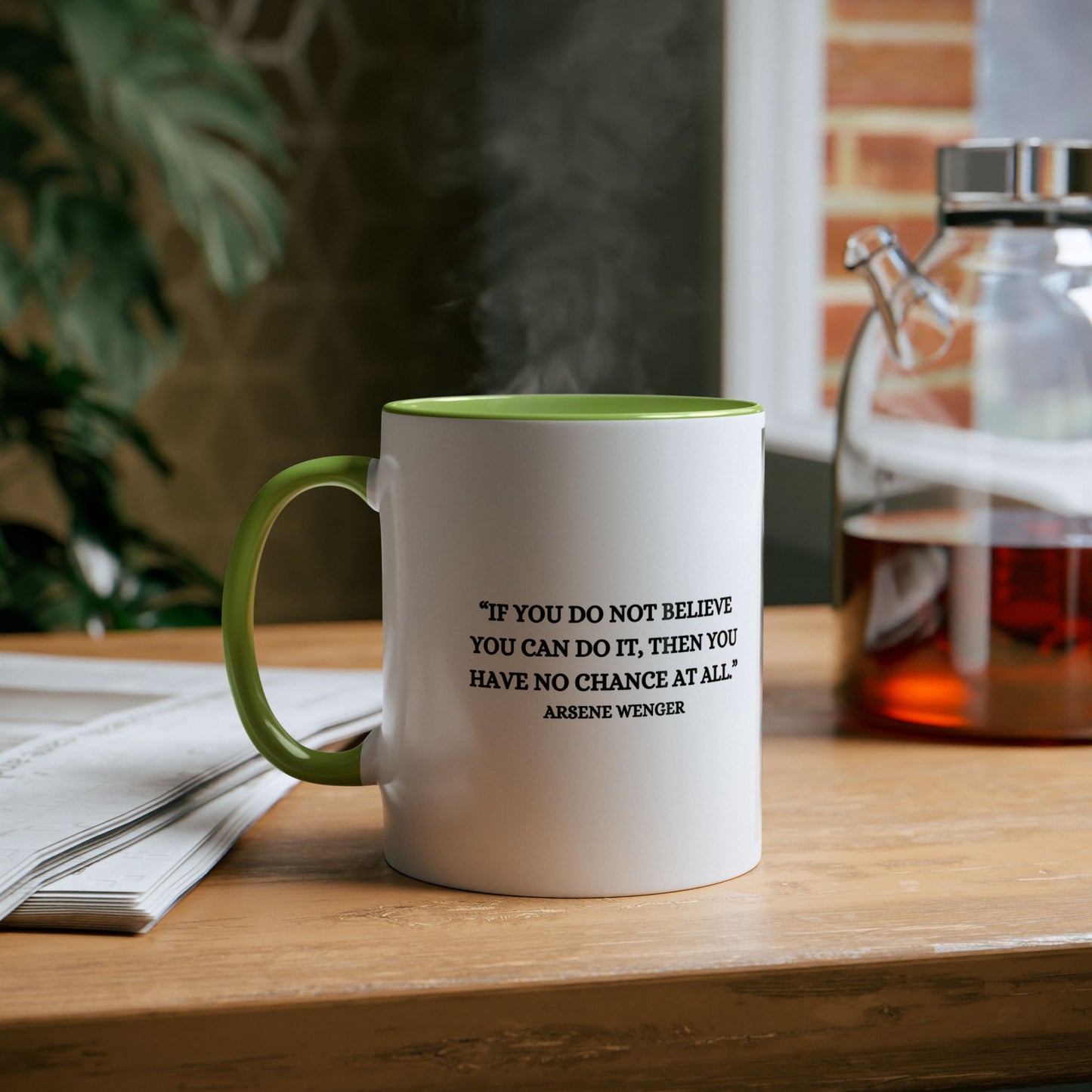 Mug Arsene Wenger with motivation quote