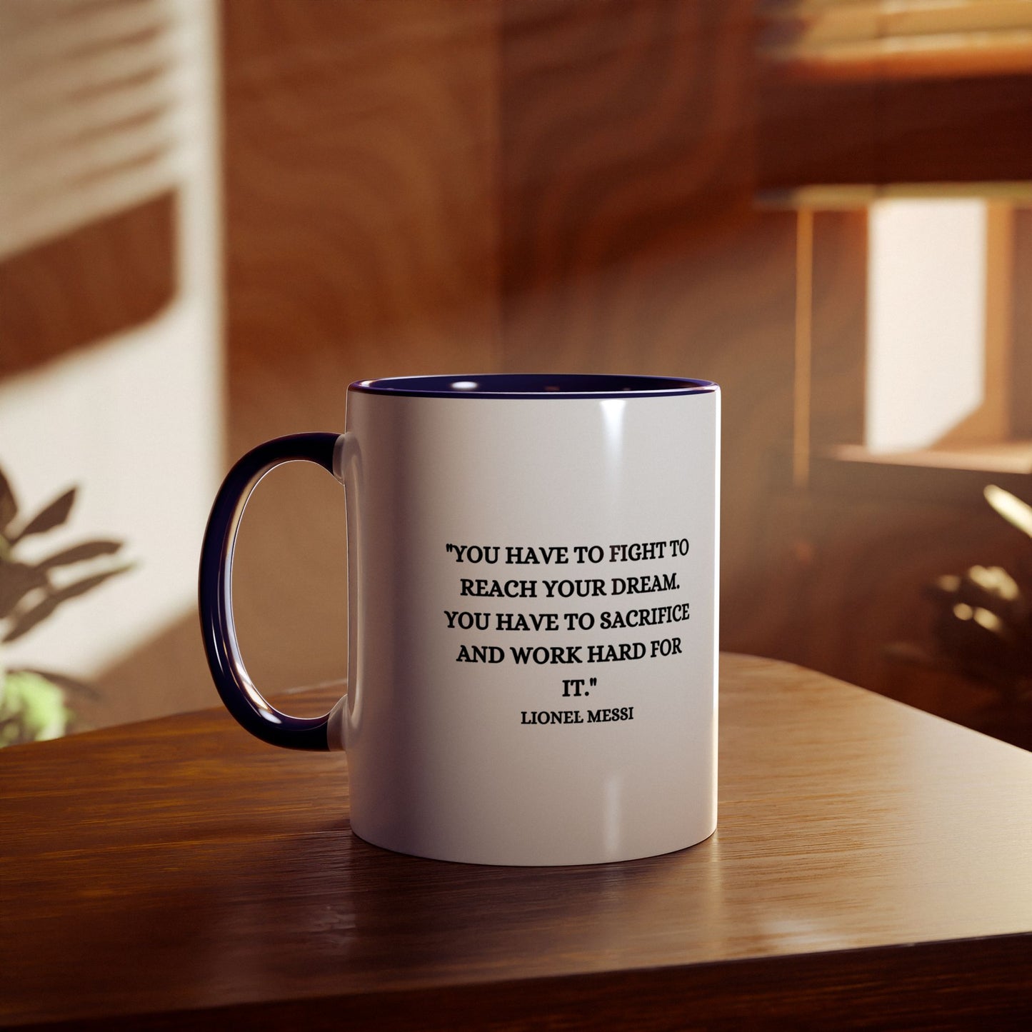 Mug Lionel Messi with motivation quote