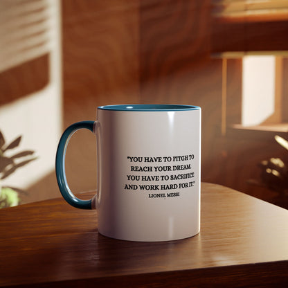 Mug Lionel Messi with motivation quote