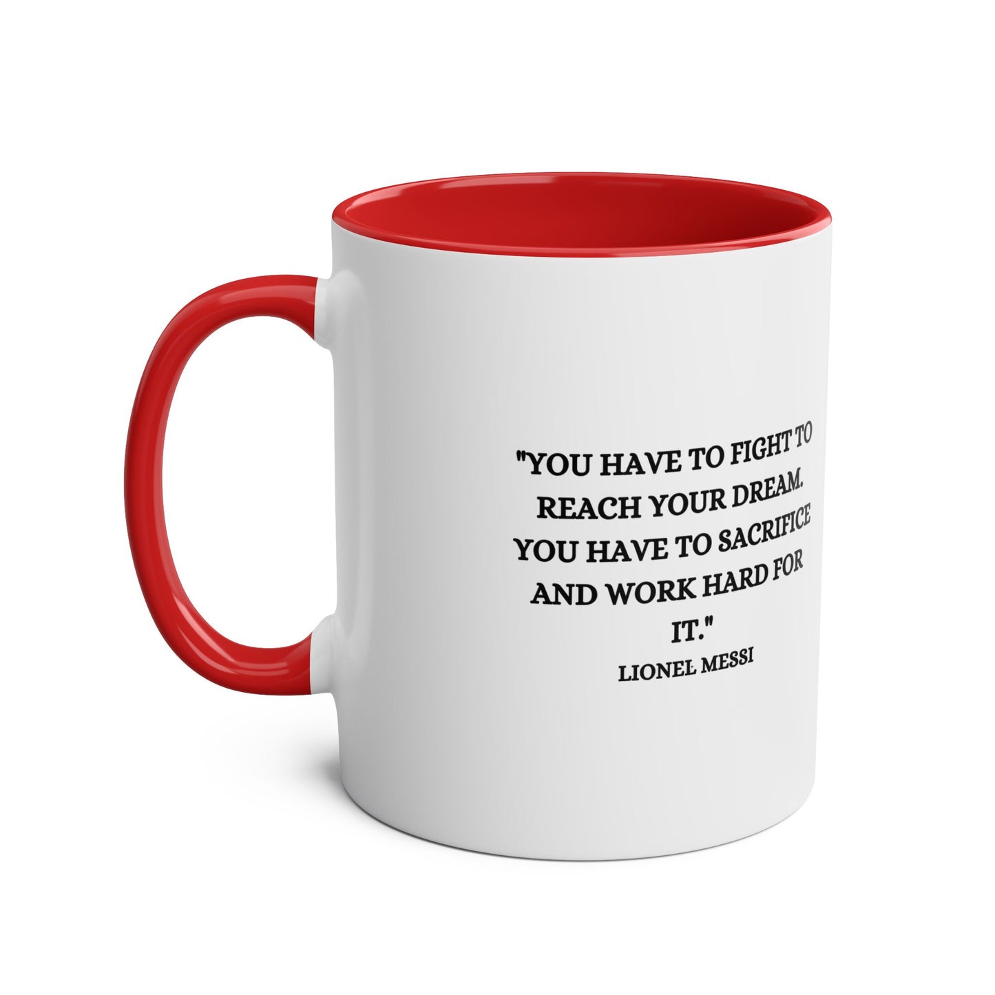 Mug Lionel Messi with motivation quote